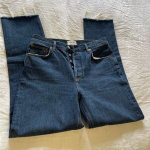AGOLDE Remy High Rise Dark Wash Straight Jeans Size 28